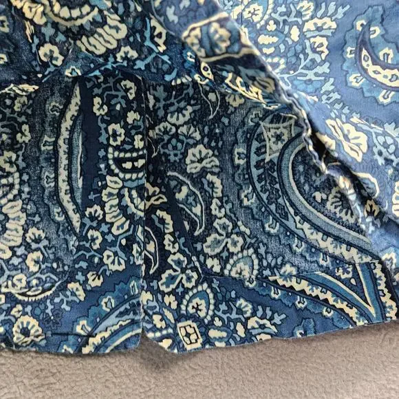 Vintage Coldwater Creek Paisley Top Button Up Womens S Boxy Crop Boho Western - Picture 9 of 9